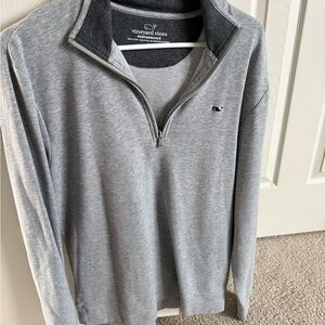 Vineyard Vines Gray Quarter-Zip Pullover